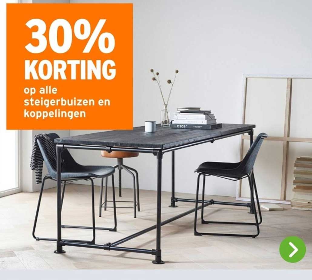 30% KORTING op alle steigerbuizen en koppelingen