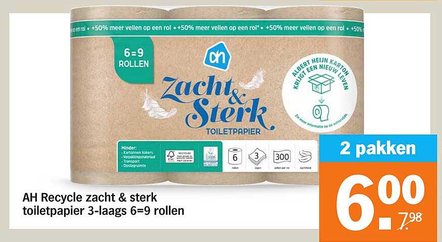 AH Recycle zacht & sterk toiletpapier