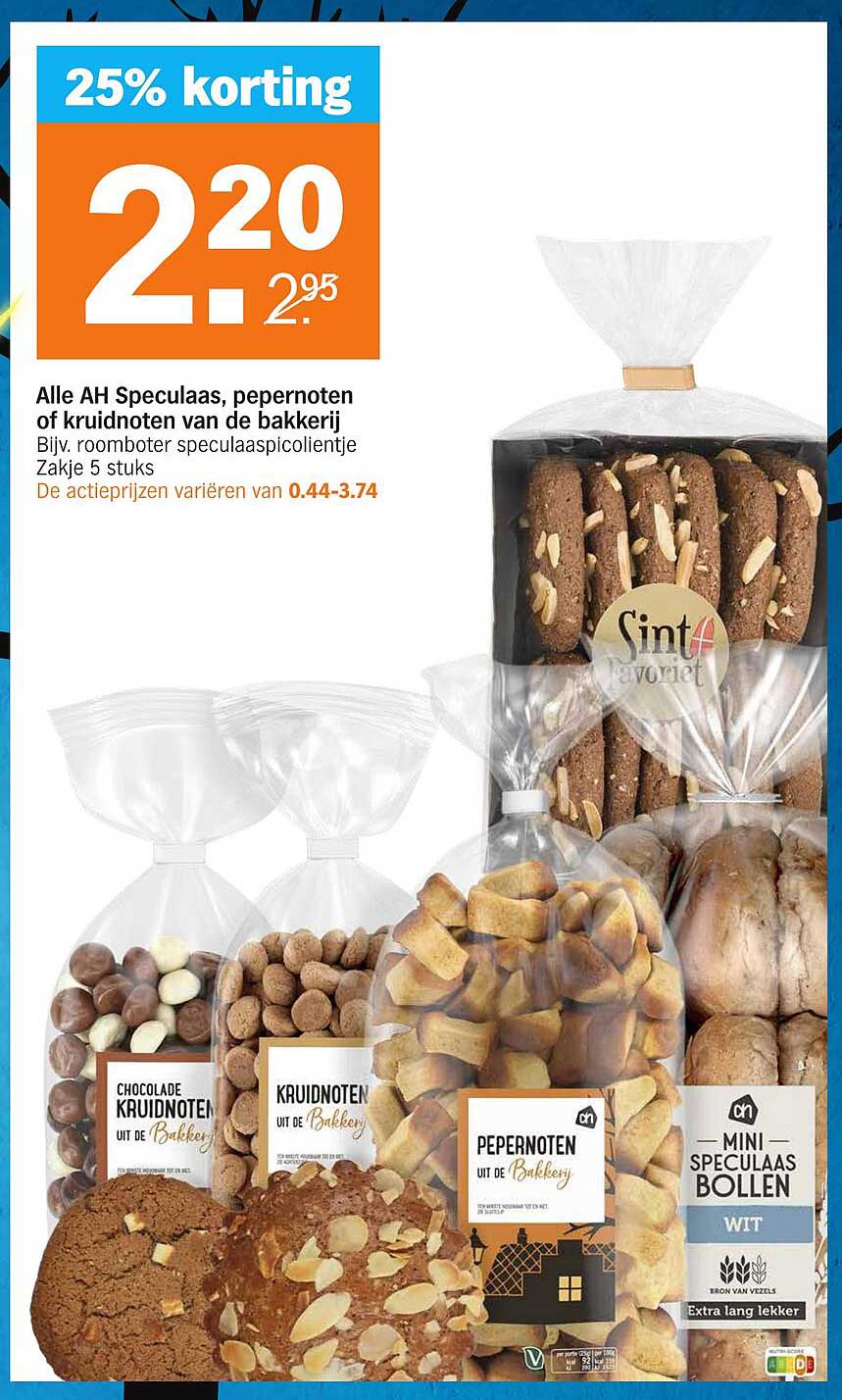 Alle AH Speculaas, pepernoten of kruidnoten van de bakkerij