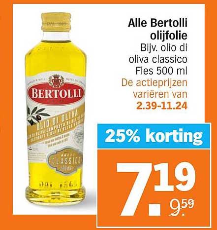 Alle Bertolli olijfolie