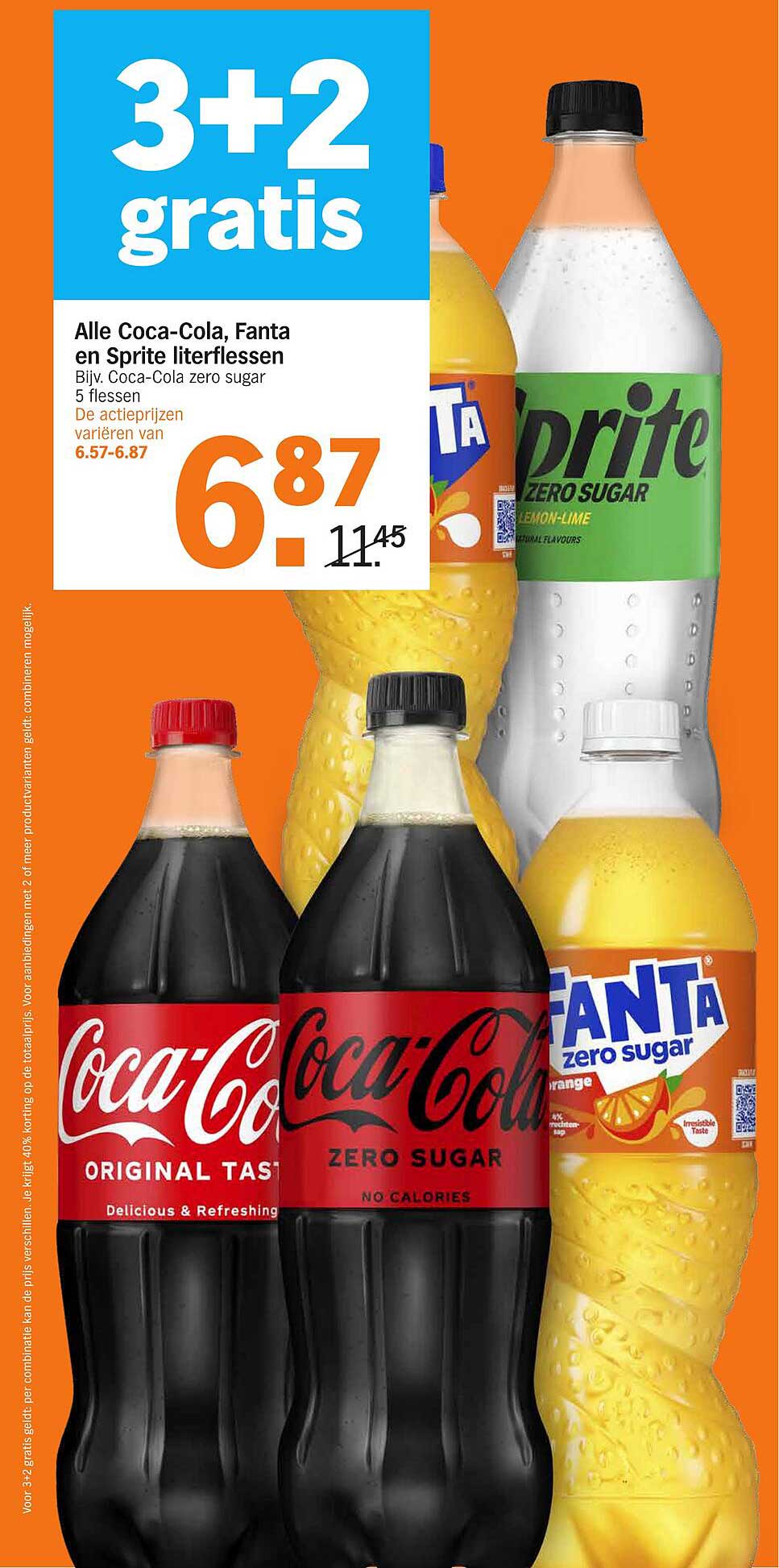 Alle Coca-Cola, Fanta en Sprite literflessen