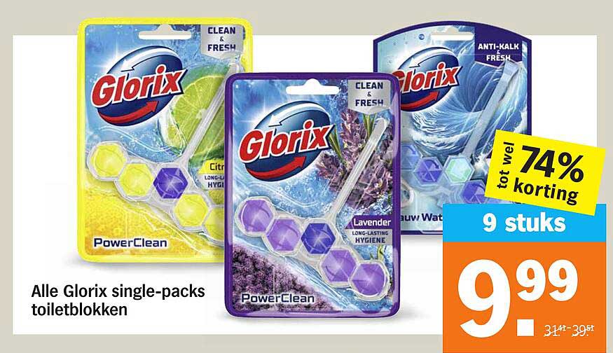 Alle Glorix single-packs toiletblokken