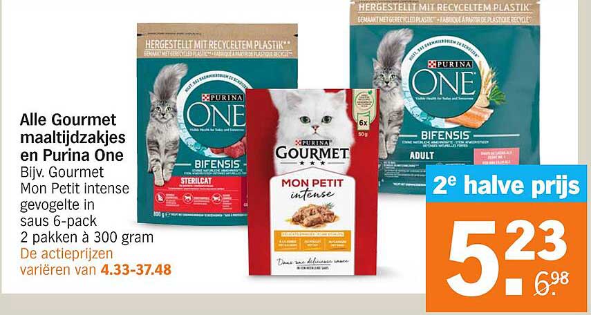 Alle Gourmet maaltijdzakjes en Purina One