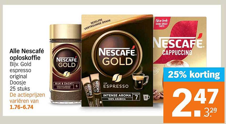 Alle Nescafé oploskoffie