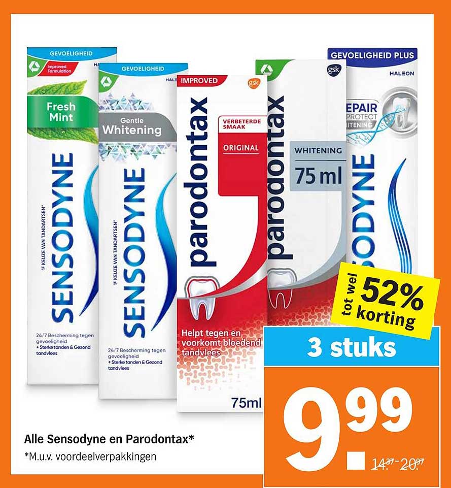 Alle Sensodyne en Parodontax*