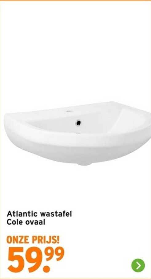 Atlantic wastafel Cole ovaal