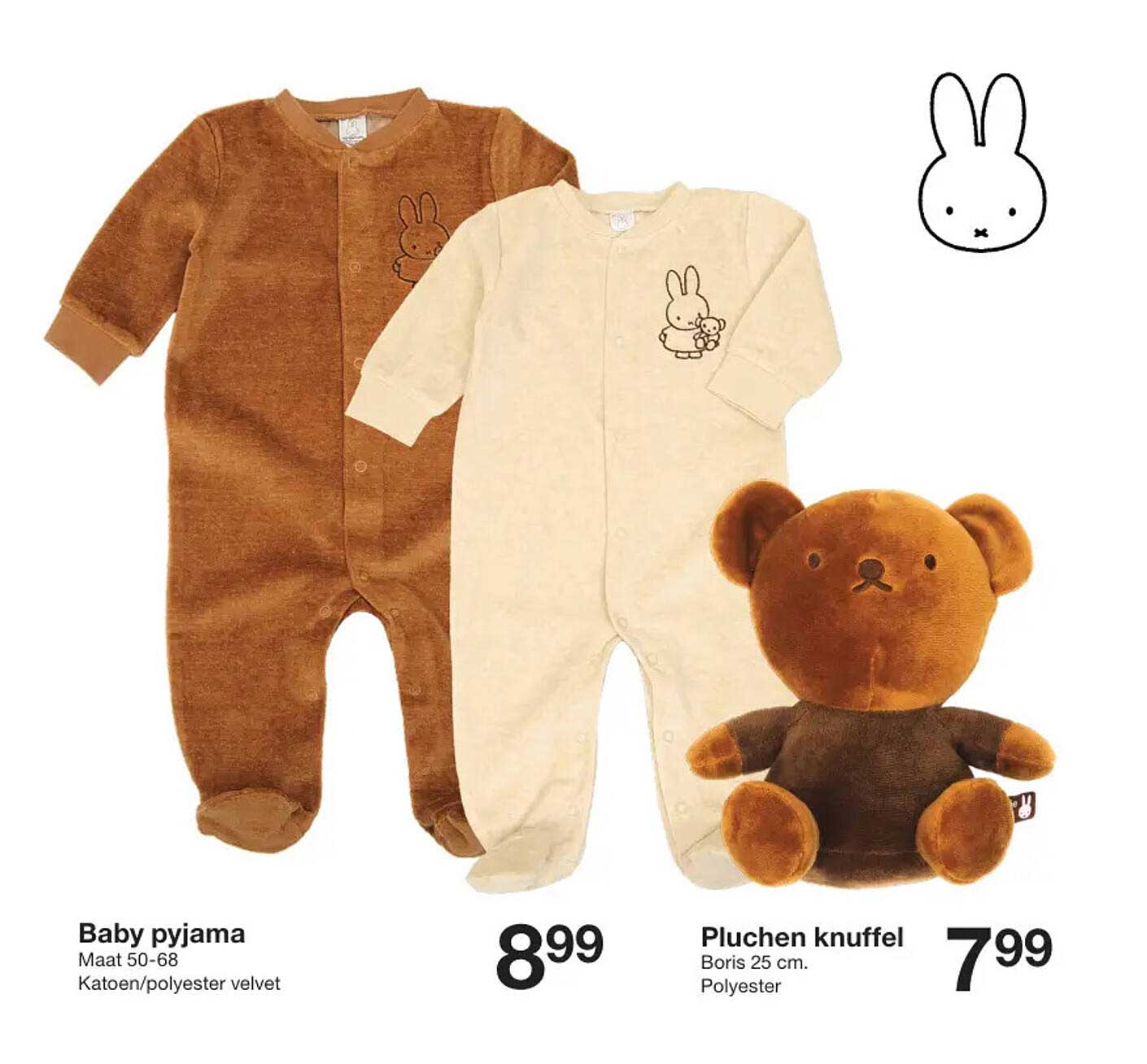 Baby pyjama  
Pluchen knuffel