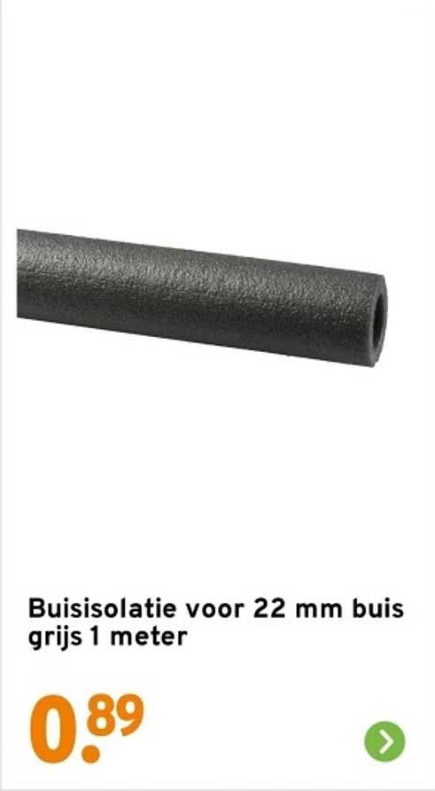 Buisisolatie voor 22 mm buis grijs 1 meter