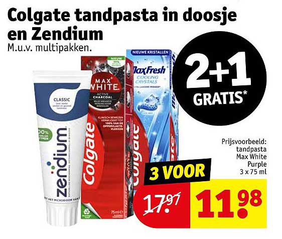 Colgate tandpasta in doosje en Zendium