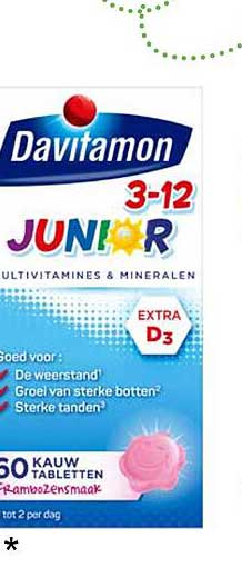 Davitamon 3-12 JUNIOR MULTIVITAMINES & MINERALEN EXTRA D3