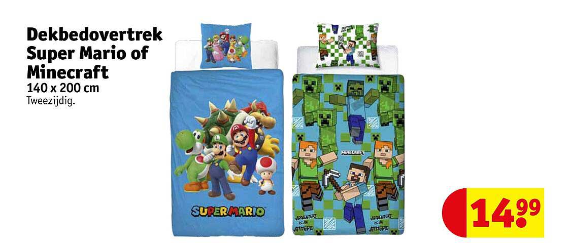 Dekbedcovertrek Super Mario of Minecraft