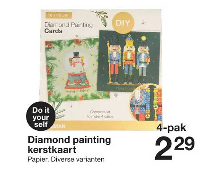 Diamond painting kerstkaart