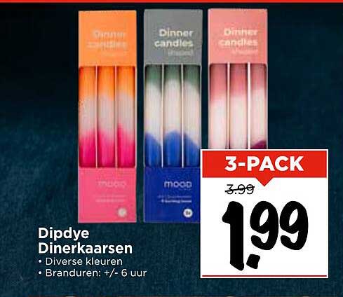 Dipdye Dinnerkaarsen