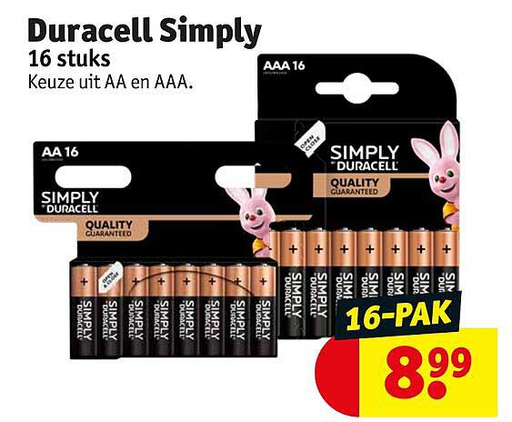 Duracell Simply 16 stukken