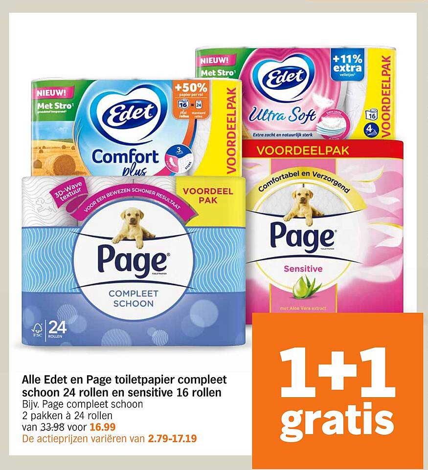 Edet Comfort plus 24 rollen en Page Sensitive 16 rollen