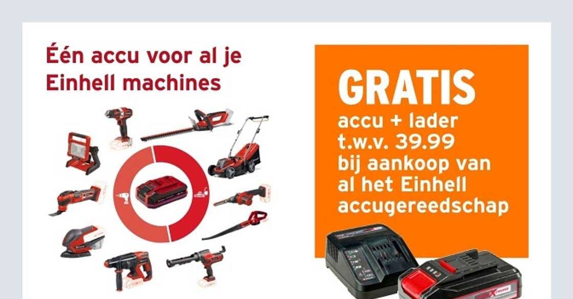 Één accu voor al je Einhell machines