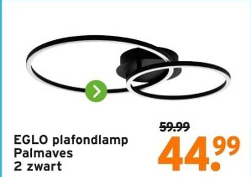 EGLO plafondlamp Palmaves 2 zwart