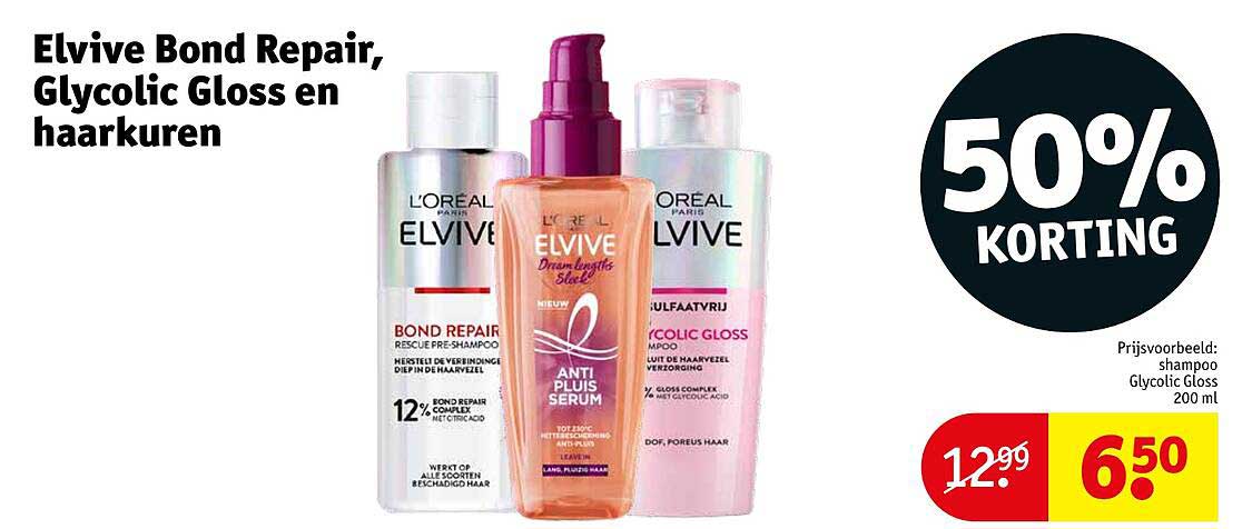 Elvive Bond Repair, Glycolic Gloss en haarkurens