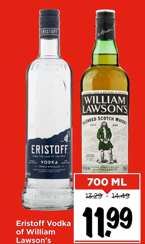 Eristoff Vodka of William Lawson's