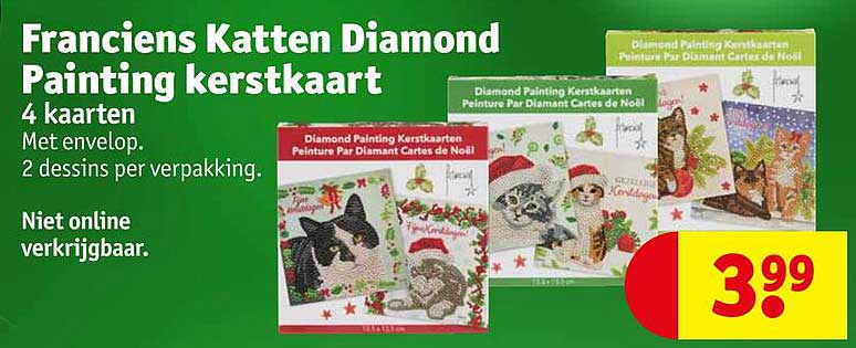 Franciens Katten Diamond Painting kerstkaart