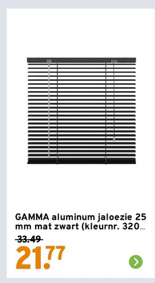 GAMMA aluminum jaloezie 25 mm mat zwart