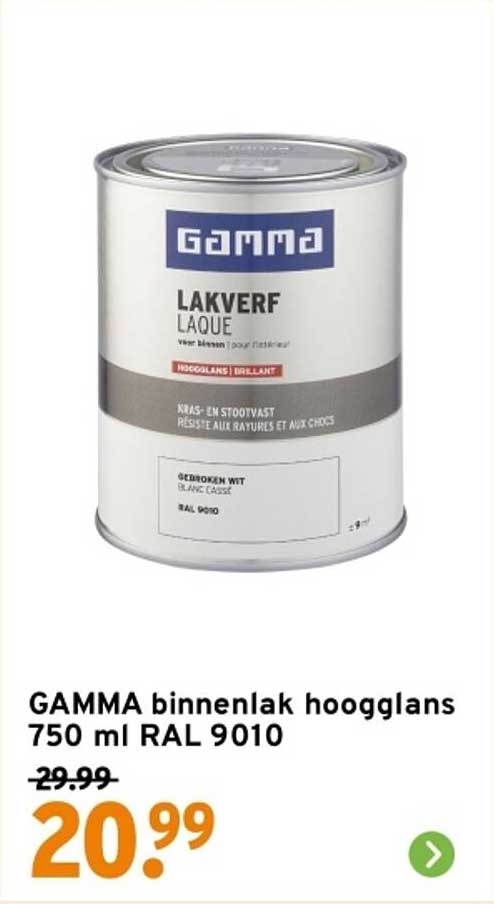 GAMMA binnenlak hoogglans RAL 9010