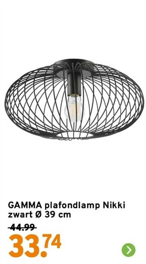 GAMMA plafondlamp Nikki zwart Ø 39 cm