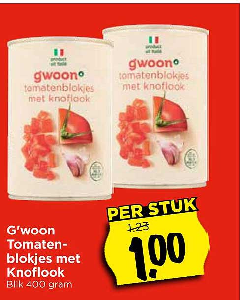 G'woon Tomatenblokjes met Knoflook