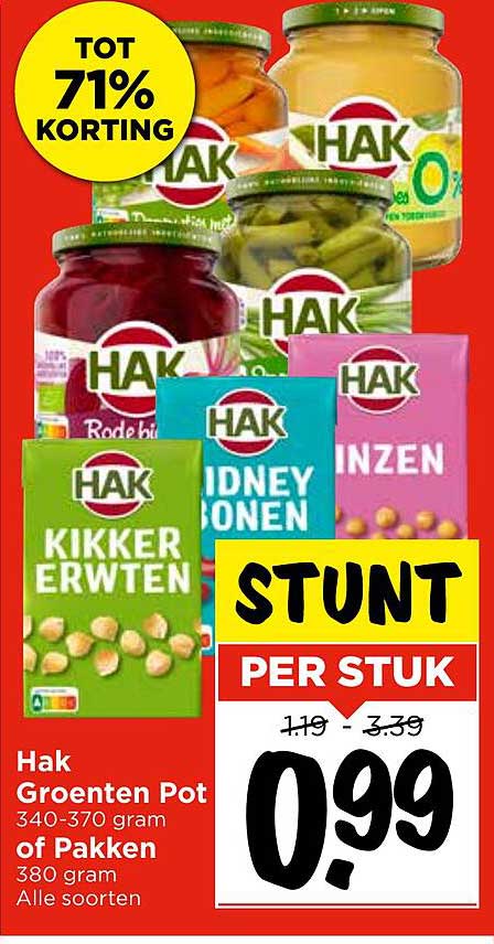 Hak Groenten Pot of Pakkken