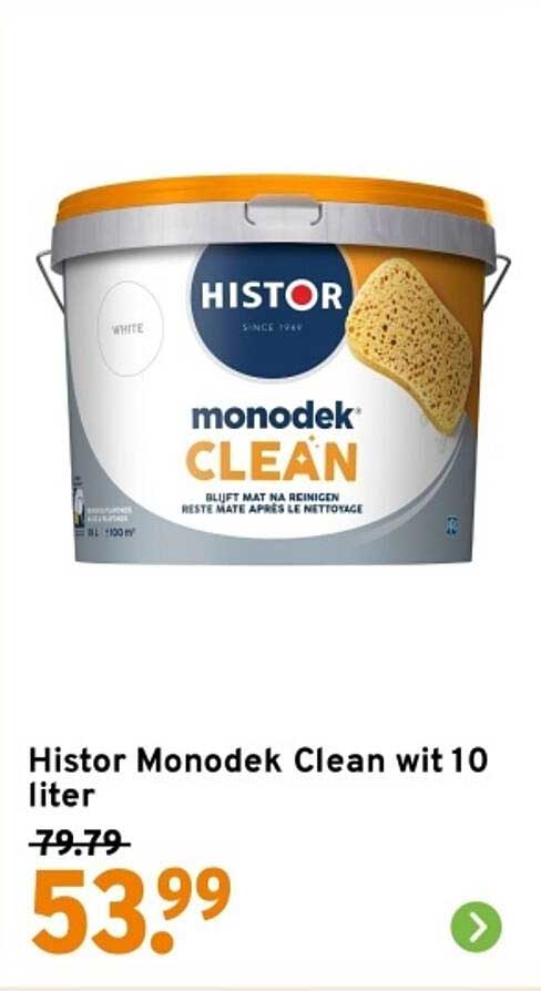 Histor Monodek Clean wit 10 liter