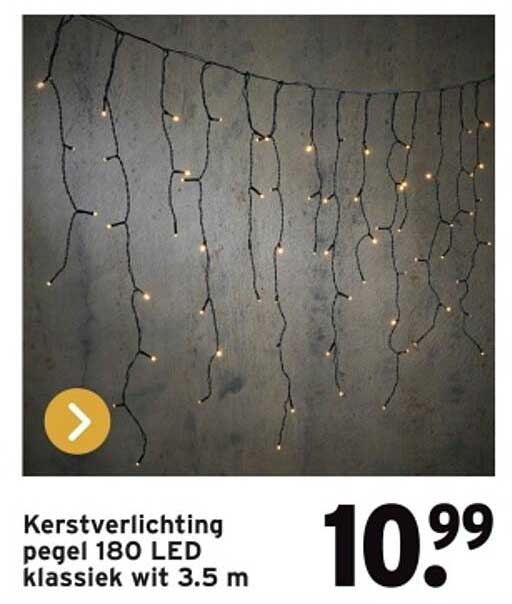 Kerstverlichting pegel 180 LED klassiek wit 3.5 m