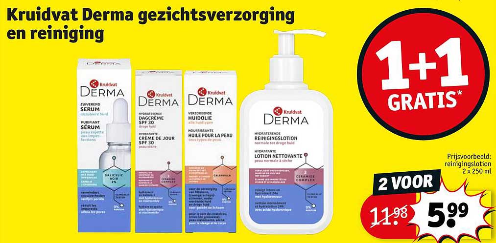 Kruidvat Derma gezichtsverzorging en reiniging