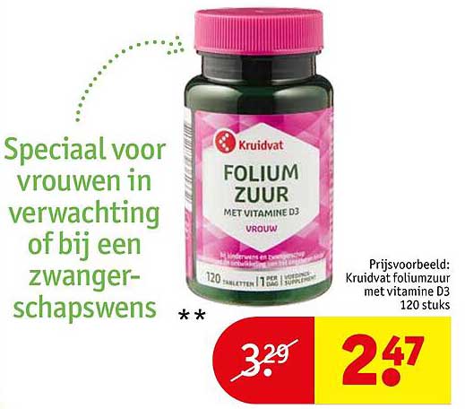 Kruidvat Foliumzuur met vitamine D3