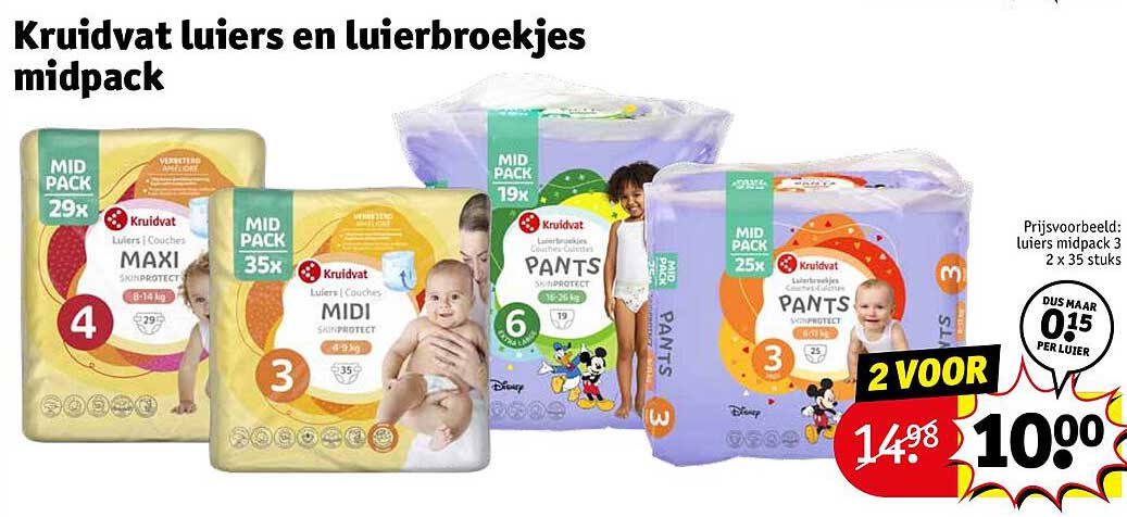 Kruidvat luiers en luierbroekjes midpack