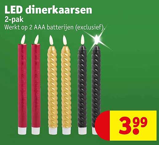 LED dinerkaarsen 2-pak