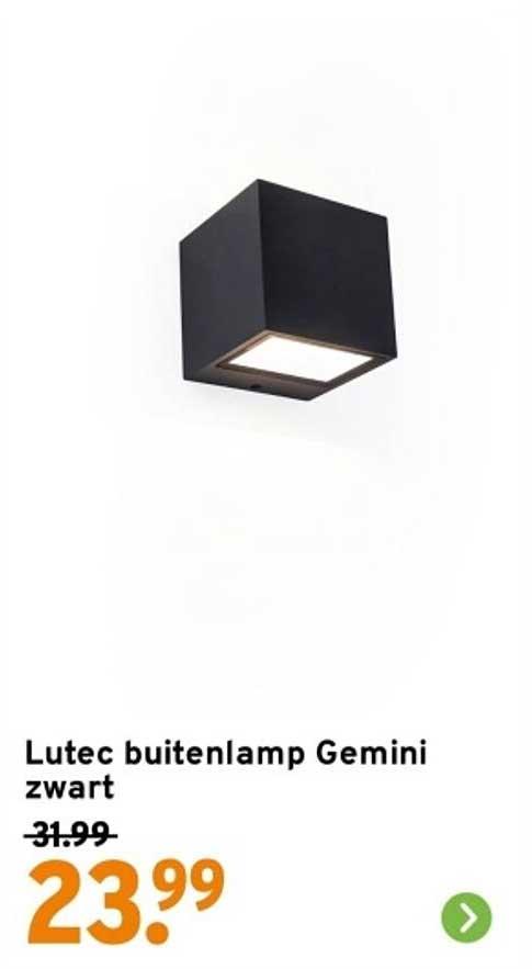 Lutec buitenlamp Gemini zwart