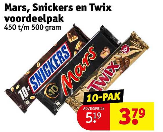 Mars, Snickers en Twix voordeelpak