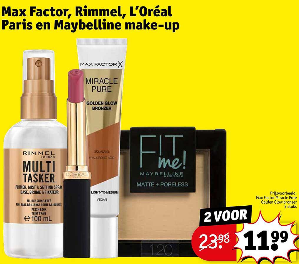 Max Factor, Rimmel, L’Oréal Paris en Maybelline make-up