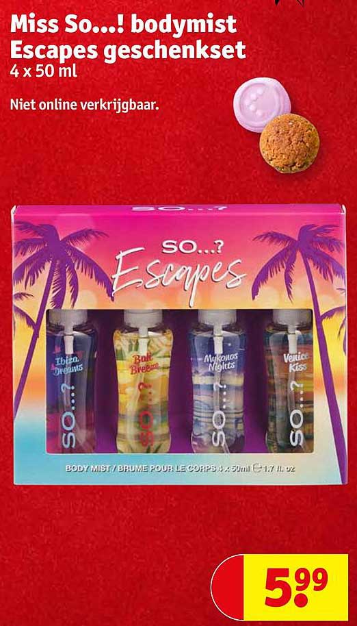 Miss So!...! bodymist Escapes geschenkset