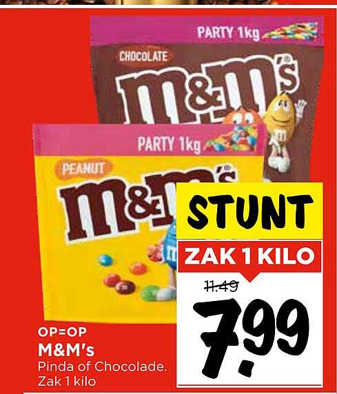 M&M's Pinda of Chocolade. Zak 1 kilo