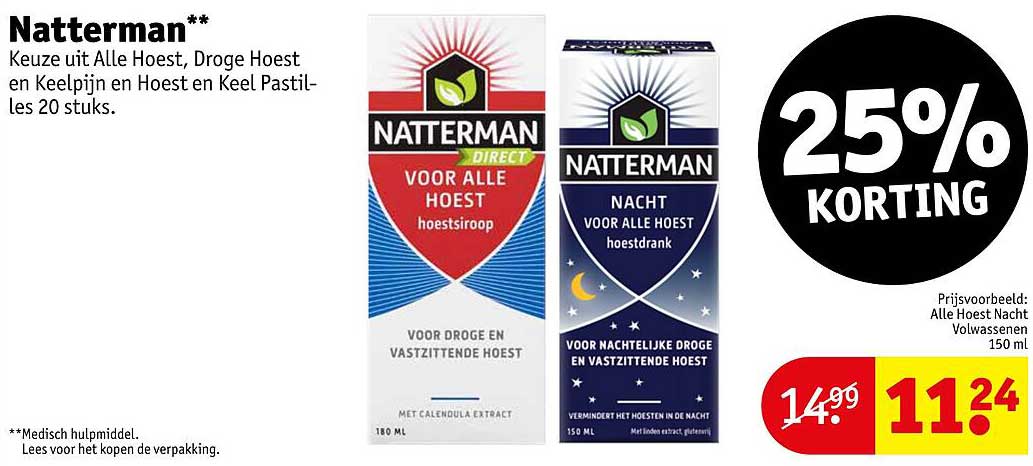 Natterman Direct Voor Alle Hoest Hoestsiropen, Natterman Nacht Voor Alle Hoest Hoestdrank