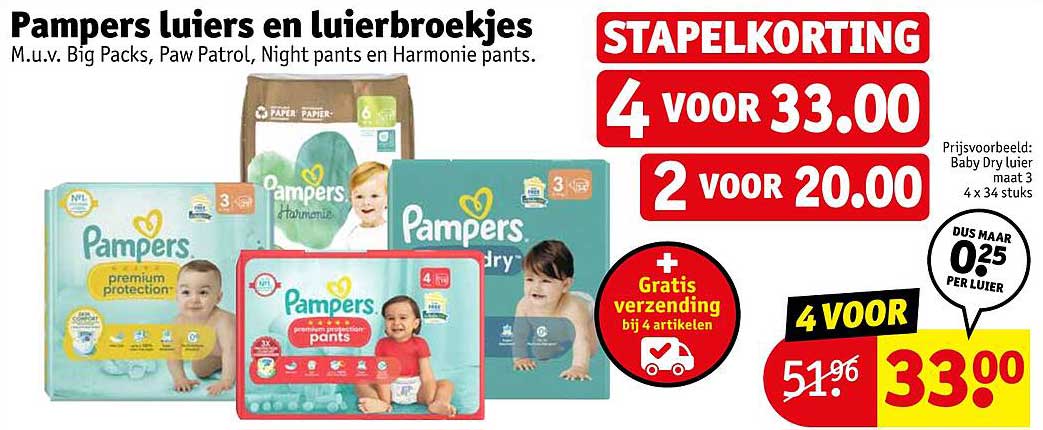 Pampers luieres en luierbroekjes