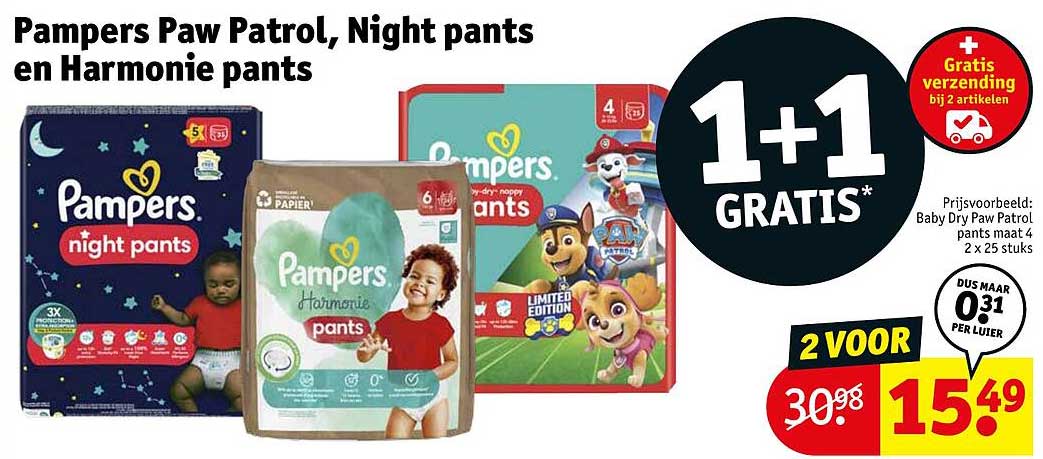 Pampers Paw Patrol, Night pants en Harmonie pants