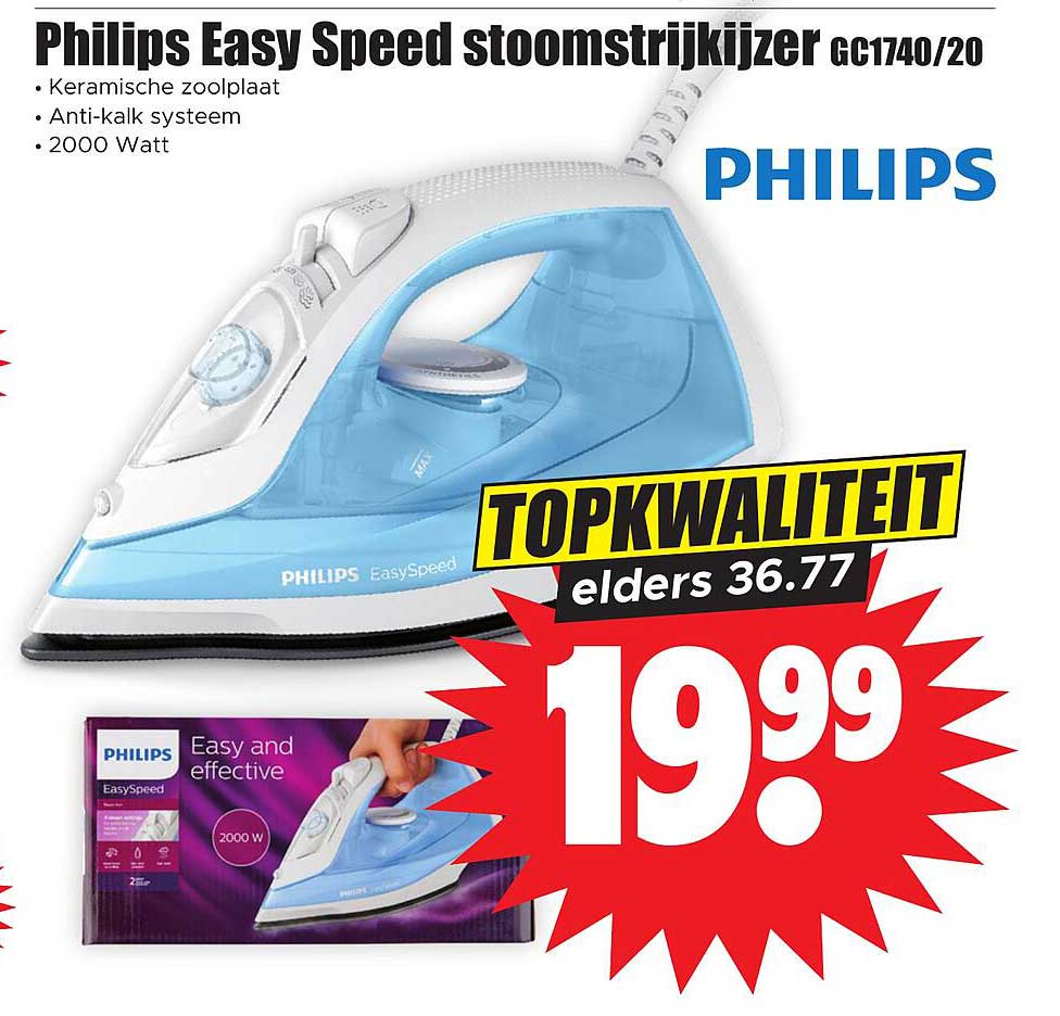 Philips Easy Speed stoomstrijkijzer GC1740/20