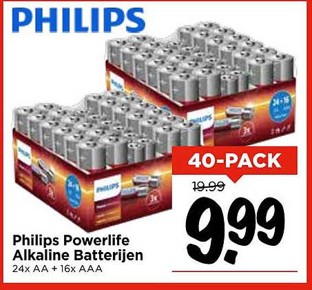 Philips Powerlife Alkaline Batterijen