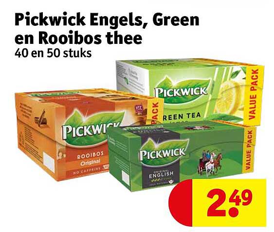 Pickwick Engels, Green en Rooibos thee