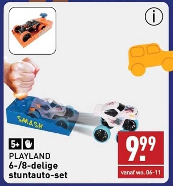 PLAYLAND 6-/8-delige stuntauto-set