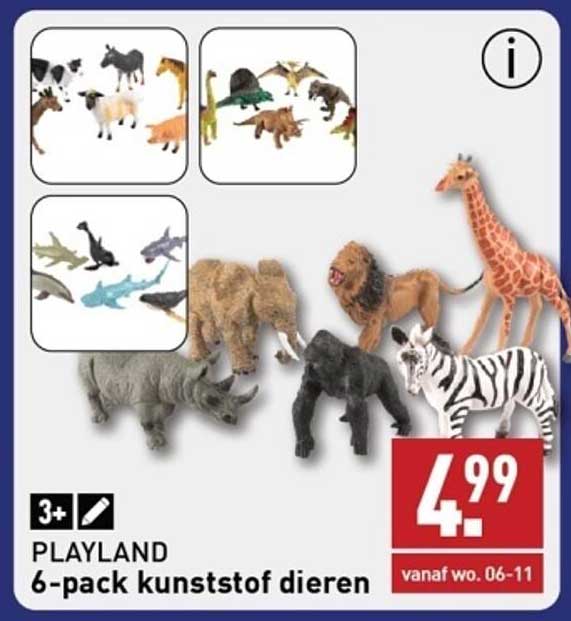 PLAYLAND 6-pack kunststof dieren