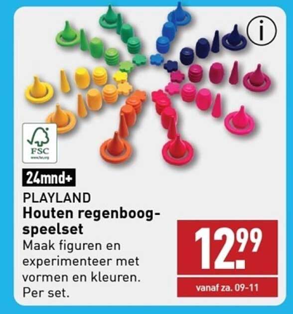 PLAYLAND Houten regenboog-speelset