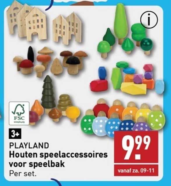 PLAYLAND Houten speelaccessoires voor speelbak